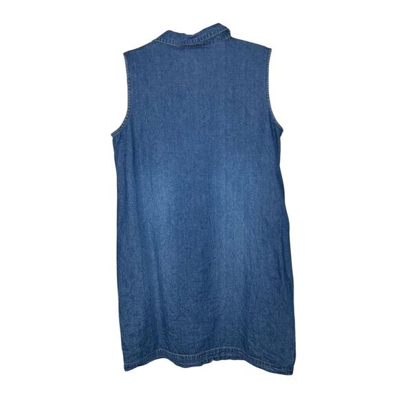 Chico's Vintage Denim Sleeveless Button-Down Dress Blue Size 16 - Picture 3 of 3
